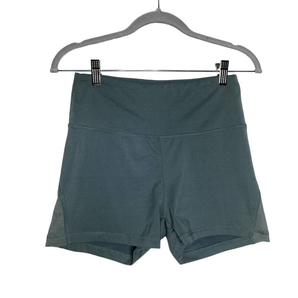 Balance Collection Athletic Workout Spandex Biker Shorts Gym Yoga Green Medium